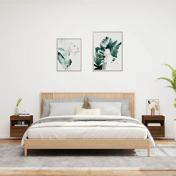 vidaXL TV Wall Cabinet Set of 2 Brown Oak Engineered wood