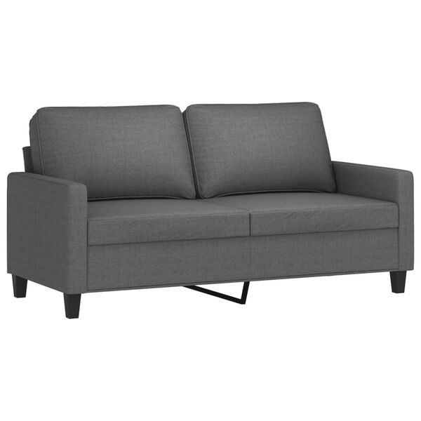 vidaXL 3 Piece Sofa Set with Cushions Dark Gray Fabric