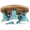 vidaXL Ceiling Lamp Distressed Blue Iron and Solid Mango Wood Medium