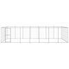 vidaXL Dog Kennel Silver Galvanized Steel 33.88 sq ft Durable