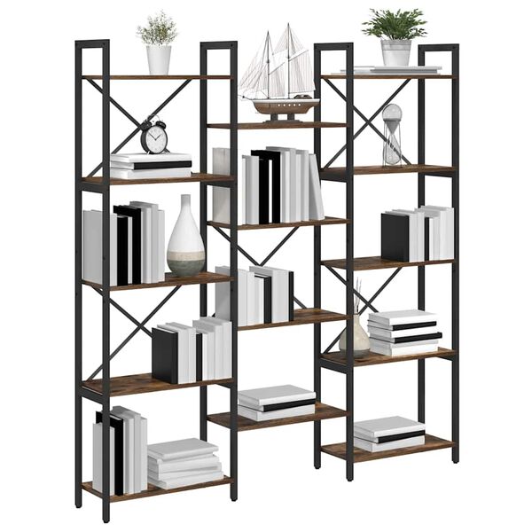 vidaXL Bookshelf Sonoma Oak 156 x 25 x 167 cm Engineered Wood