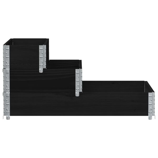 vidaXL Raised Bed Black Solid pine wood 47.2 x 31.5 x 23.8 in Stackable