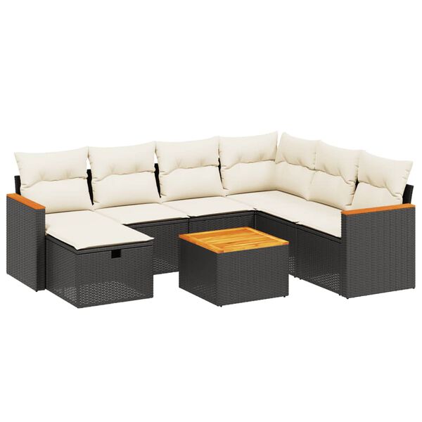 vidaXL Garden Sofa Set Black