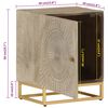 vidaXL Bedside Cabinet Natural Wood Solid mango wood and iron Standard
