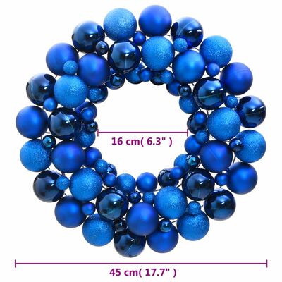 vidaXL Christmas Wreath Blue 17.7" Polystyrene