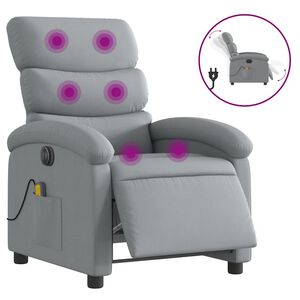 vidaXL Electric Massage Recliner Chair Light Gray
