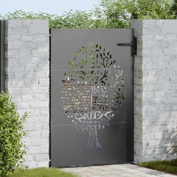 vidaXL Garden Gate 33.5"x49.2" Corten Steel Tree Design