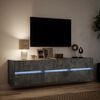 vidaXL TV Wall Cabinet Concrete Gray Engineered Wood Large