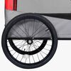 vidaXL Pet Bike Trailer Red and Grey Oxford fabric, steel, metal board