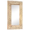 vidaXL Mirror Natural wood Solid mango wood 31.5 x 19.7 in