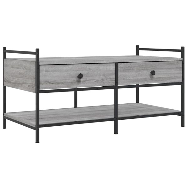 vidaXL Coffee Table Grey Sonoma Engineered wood, metal Medium