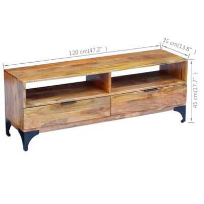 vidaXL TV Stand Mango Wood 47.2"x13.8"x17.7"