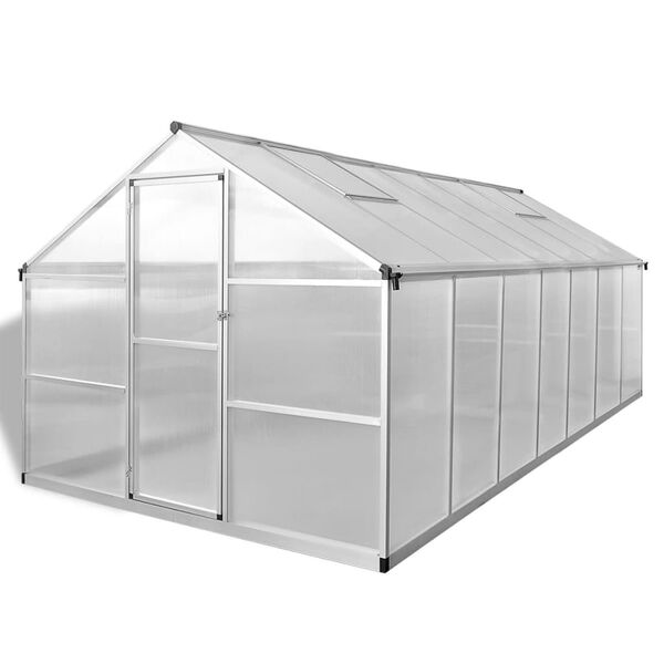 vidaXL Greenhouse Transparent Aluminum Large UV-resistant materials