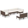 vidaXL Garden Lounge Set Brown PE Rattan Large Modular