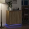 vidaXL LED Sideboard with Shelf Sonoma Oak 27.95 x 13.58 x 29.53 in
