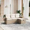 vidaXL Garden Sofa Set Beige Poly Rattan, Steel Medium Modular