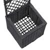 vidaXL Raised Bed Black Poly Rattan, Plastic 11.8 x 11.8 x 42.1 in