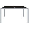 vidaXL Garden Table Grey Powder-coated steel, tempered glass