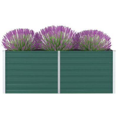 vidaXL Raised Garden Bed 63"x31.5"x17.7" Galvanized Steel Green