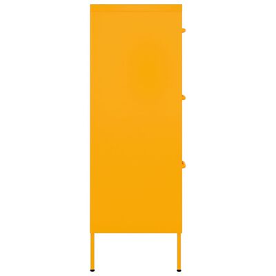 vidaXL Drawer Cabinet Mustard Yellow 31.5"x13.8"x40" Steel