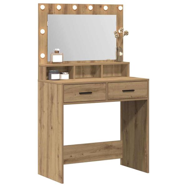vidaXL Dressing Table Artisan Oak 79 x 41 x 135 cm Engineered Wood