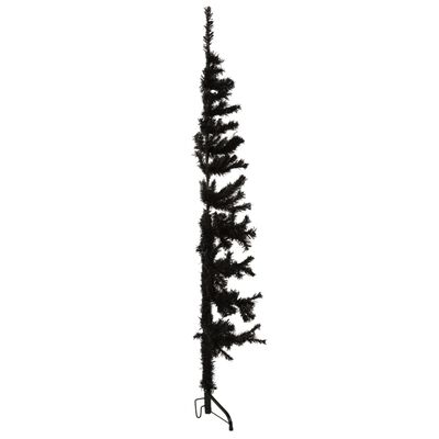 vidaXL Slim Artificial Half Christmas Tree with Stand Black 5 ft