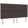 vidaXL LED Headboard with LED Strip Lights Dark brown 70.9" fabric