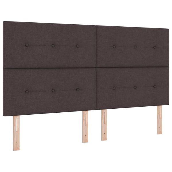 vidaXL LED Headboard with LED Strip Lights Dark brown 70.9" fabric