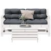 vidaXL 3 Piece Patio Lounge Set with Cushions White Solid Wood Pine