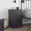 vidaXL Bedside Cabinet Black Cold-rolled steel Standard Bedside Cabinet