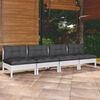 vidaXL 4-seater Garden Sofa White and Anthracite