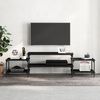 vidaXL TV Cabinet Black Engineered wood, steel Large TV Cabinet