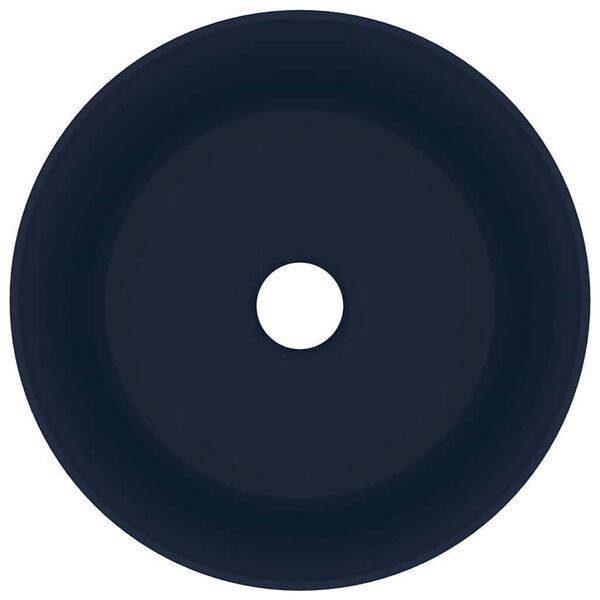 vidaXL Luxury Wash Basin Round Matt Dark Blue 15.7x5.9" Ceramic