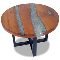 vidaXL Coffee Table Teak Resin 23.6"