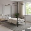 vidaXL Bed Frame Black Solid Metal Single Classic/Traditional