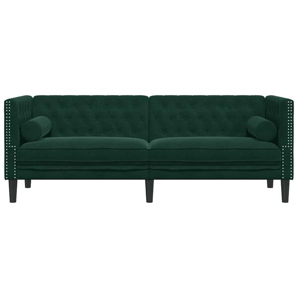 vidaXL Chesterfield Sofa Dark Green
