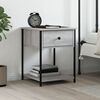 vidaXL Bedside Table Grey sonoma Engineered wood, iron 17.3x17.7x22.8 in