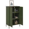 vidaXL Highboard Olive Green Steel Large Highboard Rectangular