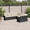 vidaXL Garden Sofa Set Black PE Rattan Medium Removable Covers