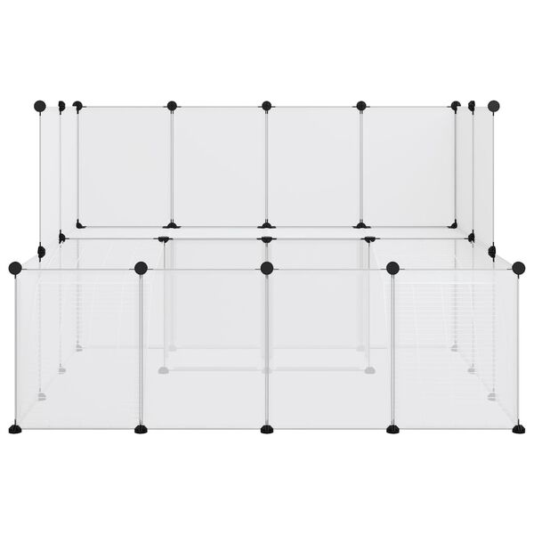 vidaXL Animal Cage Transparent, White PP plastic, Steel Large