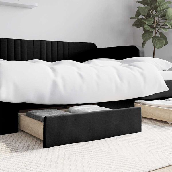 vidaXL Bed Drawer Black