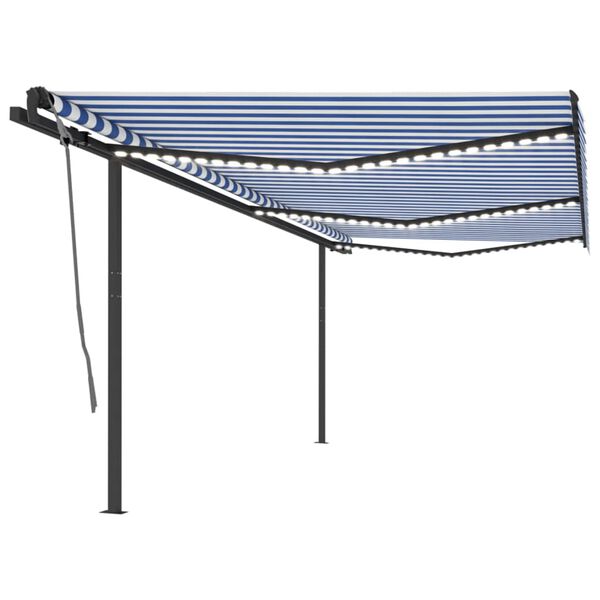 vidaXL Retractable Awning Blue and White