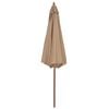 vidaXL Garden Parasol Taupe Laminated bamboo and hardwood, polyester fabric