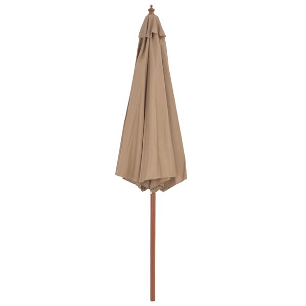 vidaXL Garden Parasol Taupe Laminated bamboo and hardwood, polyester fabric
