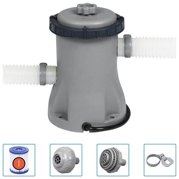 Bestway Filter Pump Grey PP, ABS Compact Durable Filter Pump