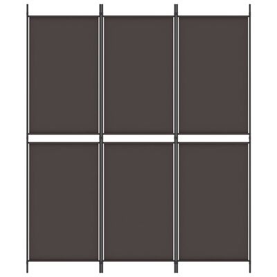 vidaXL 3-Panel Room Divider Brown 59.1"x70.9" Fabric