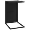 vidaXL C Table Black PE Rattan Small Durable C Table Rectangular