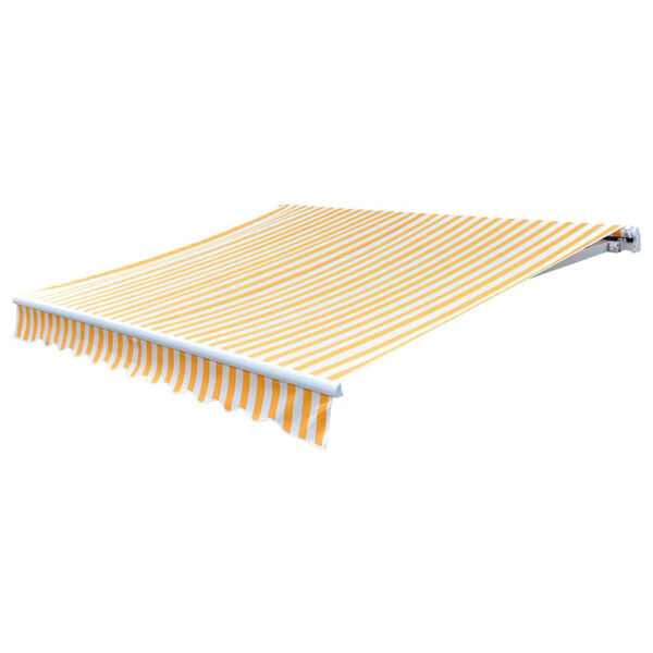 vidaXL Awning Orange and white Polyester with PU coating Large