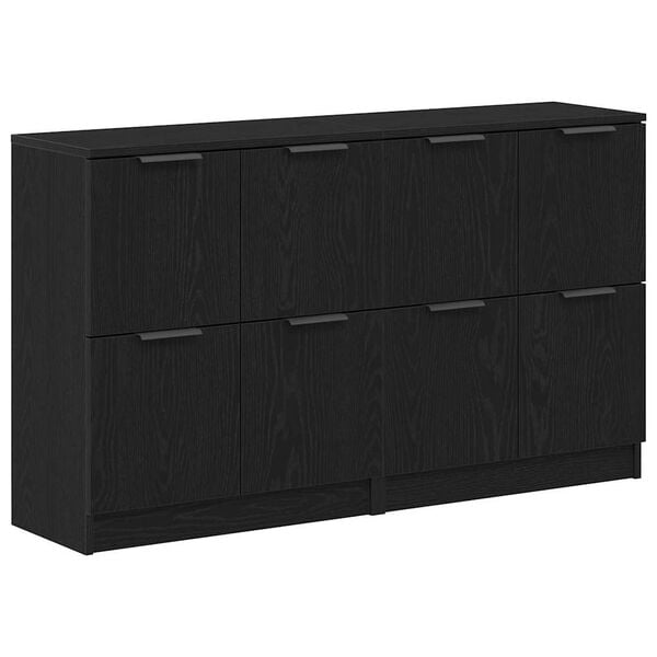 vidaXL Sideboard Black oak 180 x 30 x 70 cm Engineered wood