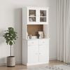 vidaXL Dresser Top White Solid pine wood, Glass Medium Dresser Top